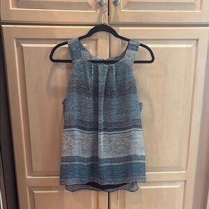 I.N. San Francisco Blue and White Tank Top